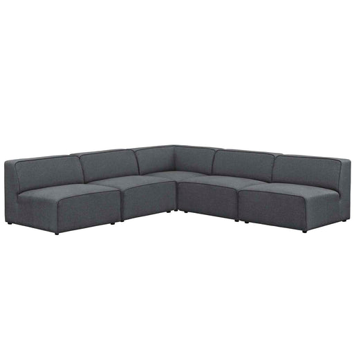 Mingle 5 Piece Upholstered Fabric Sectional Sofa Set 2839-GRY