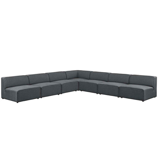 Mingle 7 Piece Upholstered Fabric Sectional Sofa Set 2841-GRY