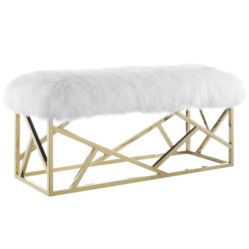 Intersperse Bench 2846-GLD-WHI