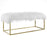 Gaze White Sheepskin Bench 2850-GLD-WHI