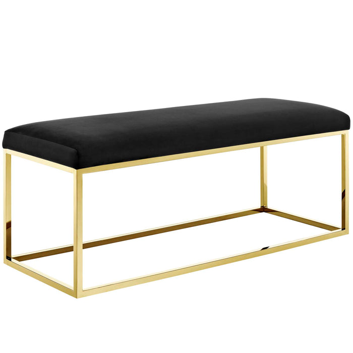 Anticipate Fabric Bench 2851-GLD-BLK