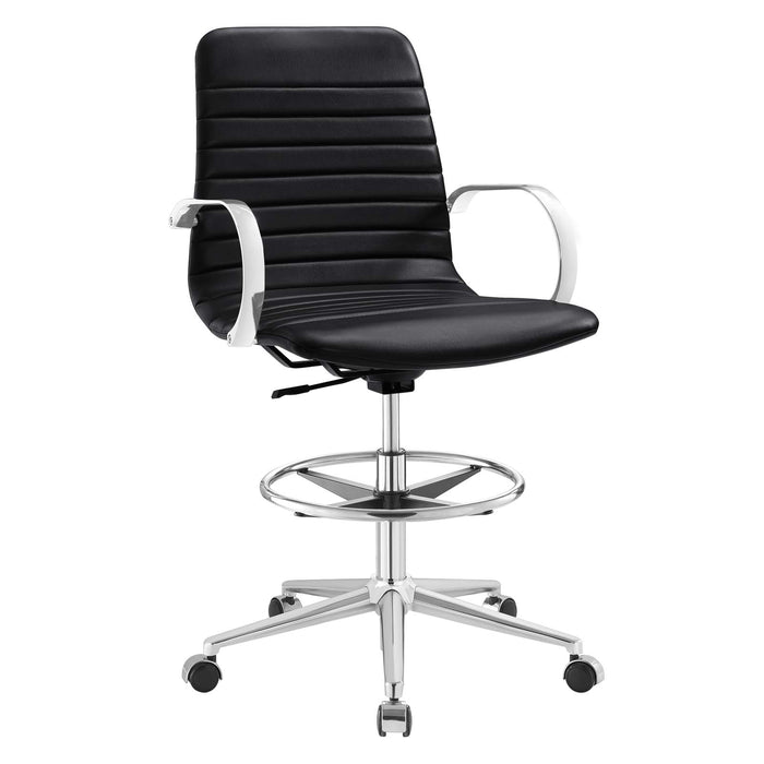 Groove Ribbed Back Drafting Chair 2863-BLK