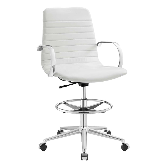 Groove Ribbed Back Drafting Chair 2863-WHI