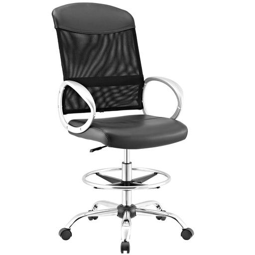 Emblem Mesh and Vinyl Drafting Chair 2864-BLK