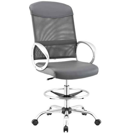 Emblem Mesh and Vinyl Drafting Chair 2864-GRY