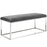 Gaze White Fabric Bench 2869-SLV-GRY