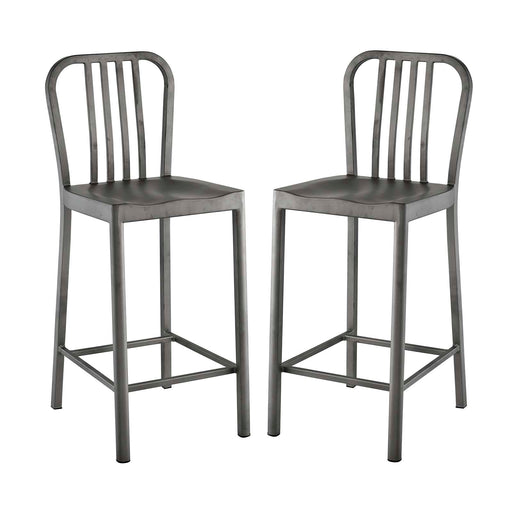 Clink Counter Stool Set of 2 2954-SLV-SET