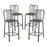 Clink Counter Stool Set of 4 2964-SLV-SET