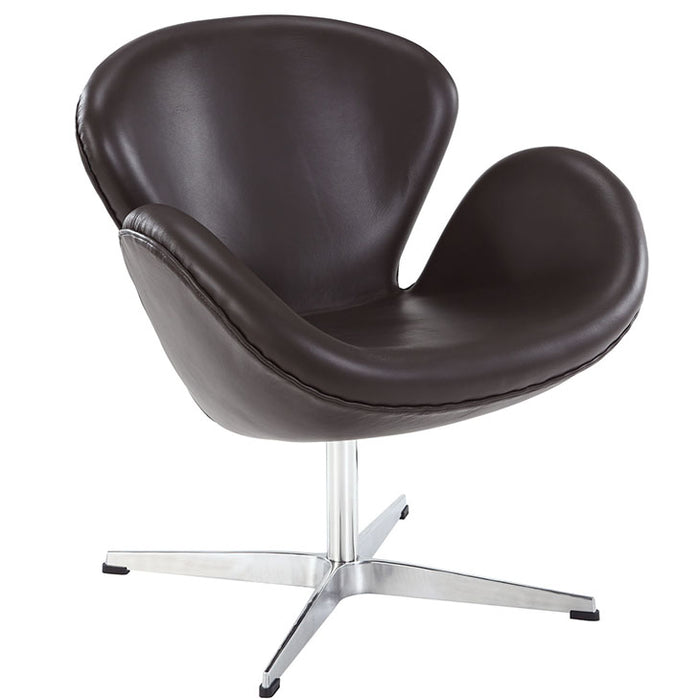 Wing Leather Lounge Chair 527-BRN