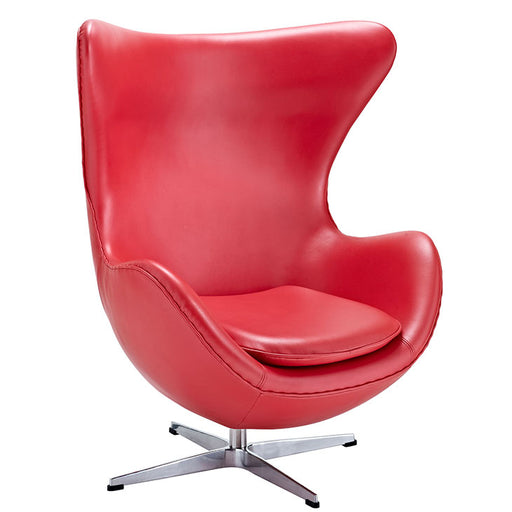 Glove Leather Lounge Chair 528-RED