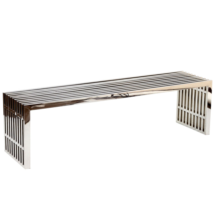 Gridiron Large Stainless Steel Bench 570-SLV