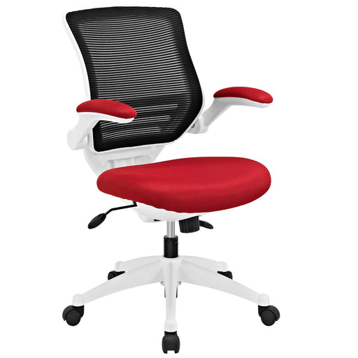 Edge White Base Office Chair 596-RED