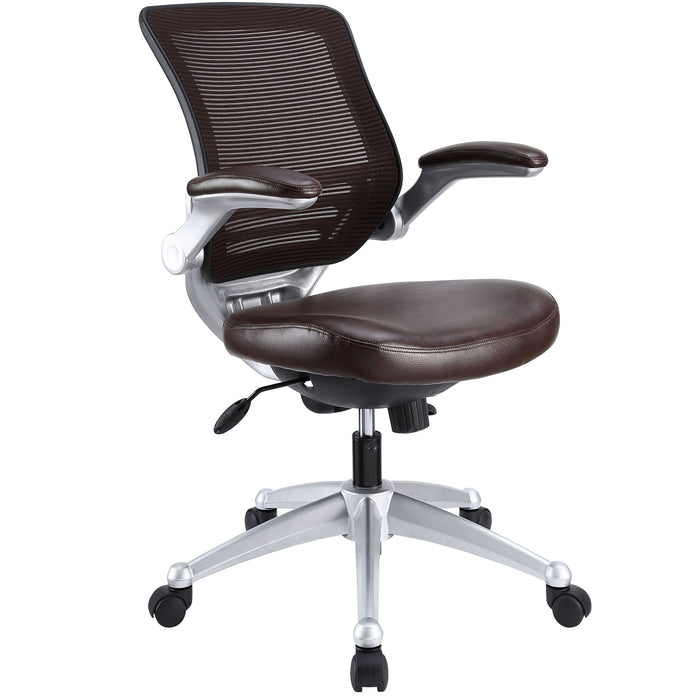 Edge Leather Office Chair 597-BRN