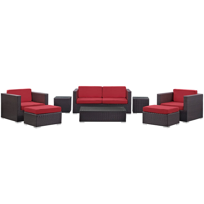 Venice 8 Piece Outdoor Patio Sofa Set 610-EXP-RED-SET