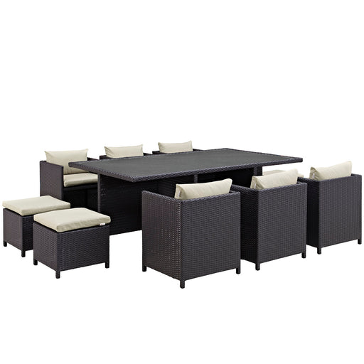 Reversal 11 Piece Outdoor Patio Dining Set 644-EXP-BEI-SET