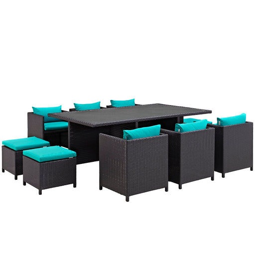 Reversal 11 Piece Outdoor Patio Dining Set 644-EXP-TRQ-SET