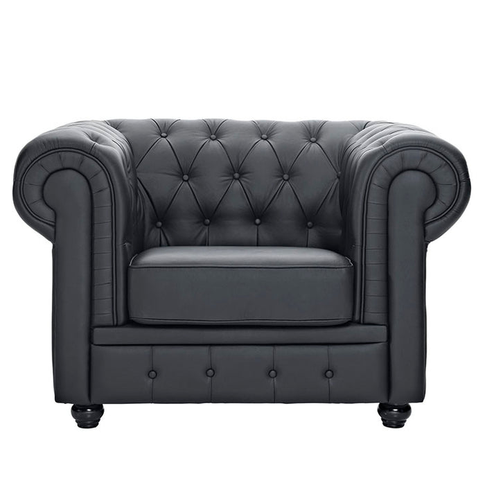 Chesterfield Leather Armchair 699-BLK