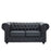 Chesterfield Leather Loveseat 700-BLK