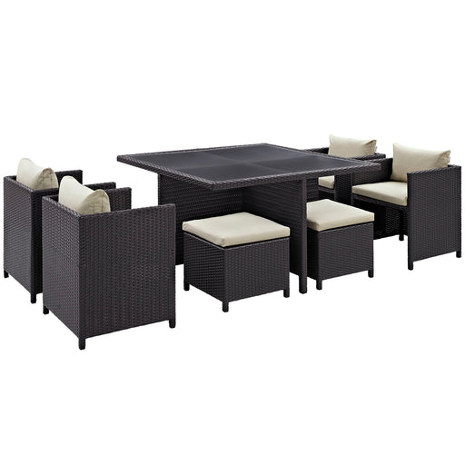 Inverse 9 Piece Outdoor Patio Dining Set 726-EXP-BEI