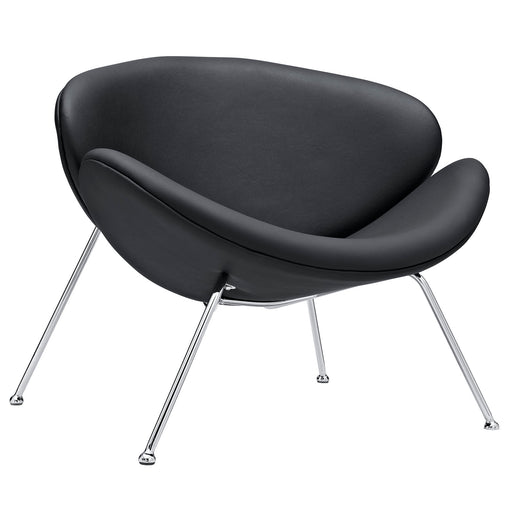 Nutshell Upholstered Vinyl Lounge Chair 809-BLK