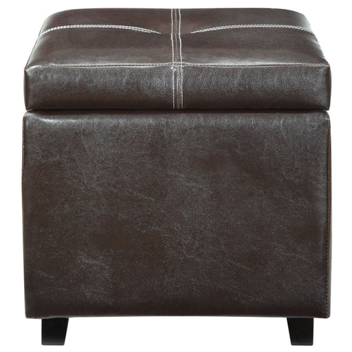 Treasure Upholstered Vinyl Ottoman 814-BRN