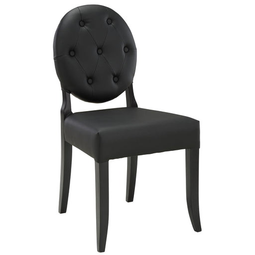 Button Dining Vinyl Side Chair 815-BLK