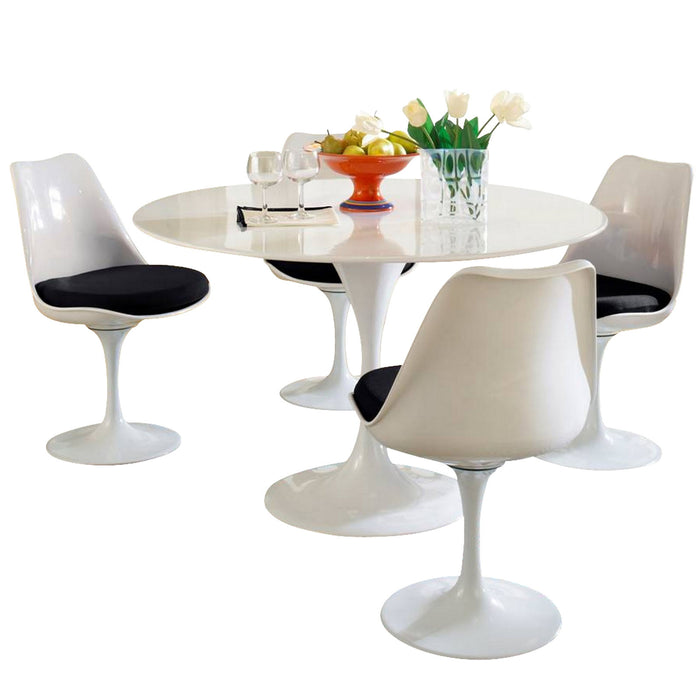 Lippa 5 Piece Fiberglass Dining Set 854-BLK