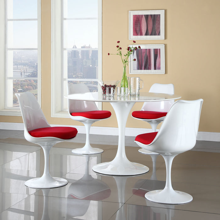 Lippa 5 Piece Fiberglass Dining Set 854-RED