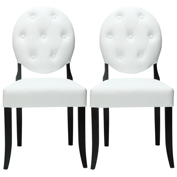 Button Dining Chairs Set of 2 912-WHI