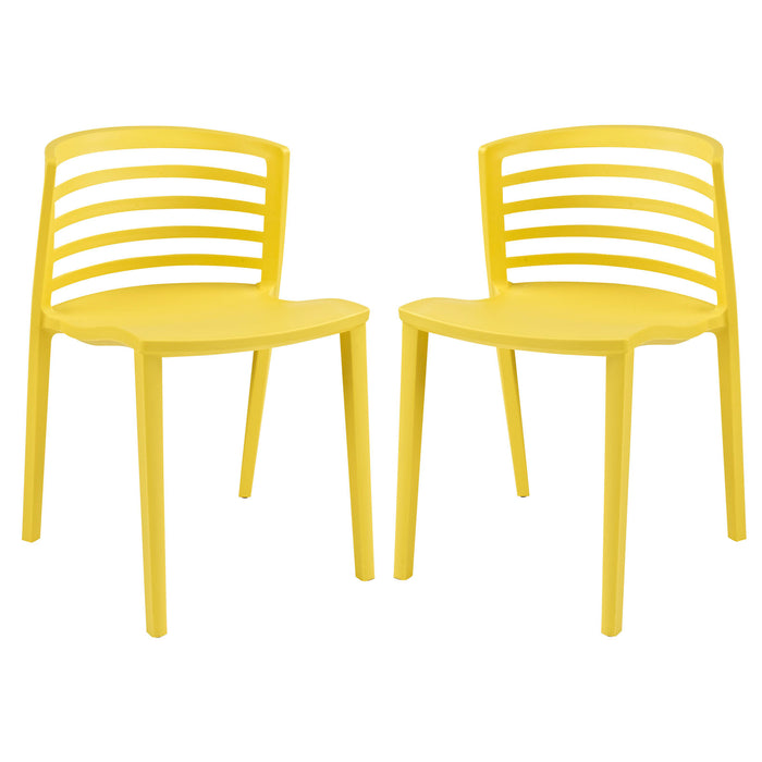 Curvy Dining Chairs Set of 2 935-YLW