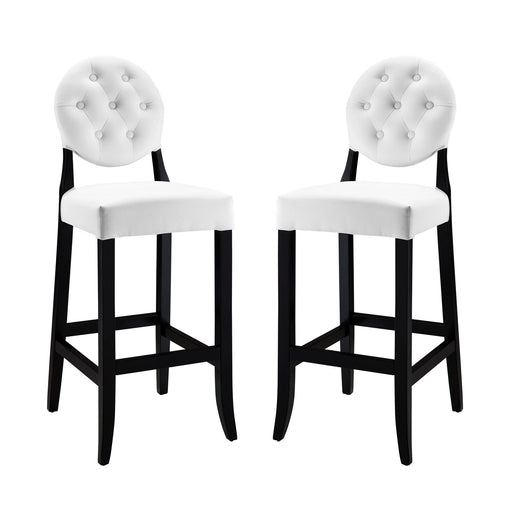 Button Bar Stool Set of 2 953-WHI