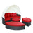 Quest Canopy Outdoor Patio Daybed 983-EXP-RED-SET