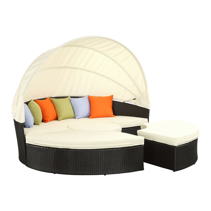 Quest Canopy Outdoor Patio Daybed 983-EXP-WHI-SET