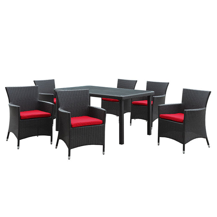 Deco 7 Piece Outdoor Patio Dining Set 984-EXP-RED-SET