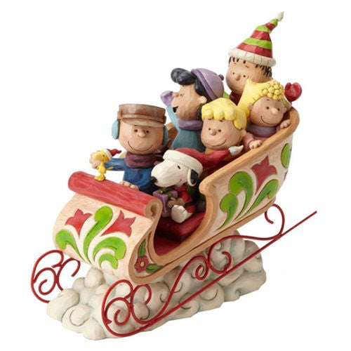 Peanuts Jim Shore Peanuts Gang Sleigh Ride Statue           