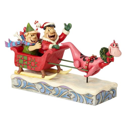 Flintstones Hanna Barbera by Jim Shore Sleigh Ride Statue   