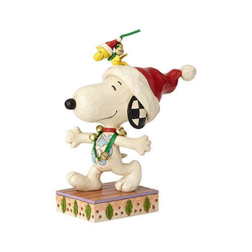 Peanuts Snoopy and Woodstock with Jingle Bells Statue       