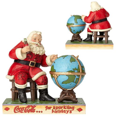 Coca-Cola Santa and Globe Jolly Journey Statue by Jim Shore 