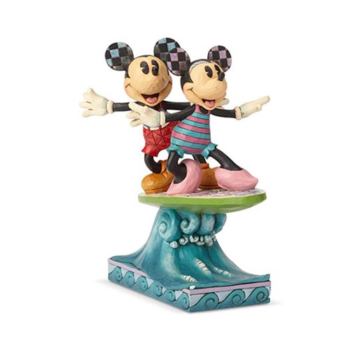 Disney Traditions Minnie & Mickey Surfboard Surf's Up Statue