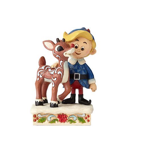 Rudolph the Red-Nosed Reindeer Hermey Hugging Rudolph Statue