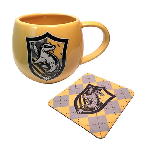 Harry Potter Hufflepuff Crest 12 oz. Mug and Coaster Set    