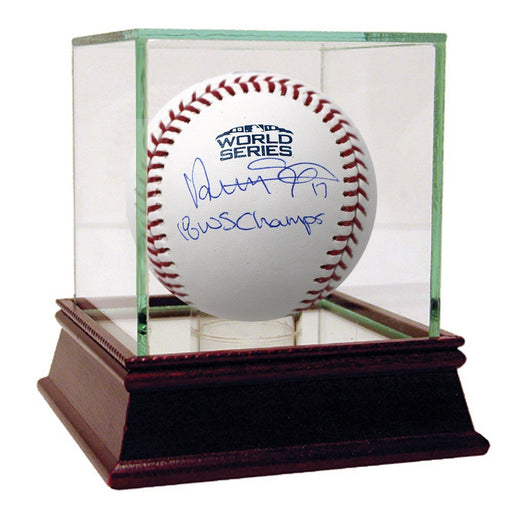 Nathan Eovaldi Signed 2018 World Series Logo Baseball w/ "18 WS Champs" Insc 