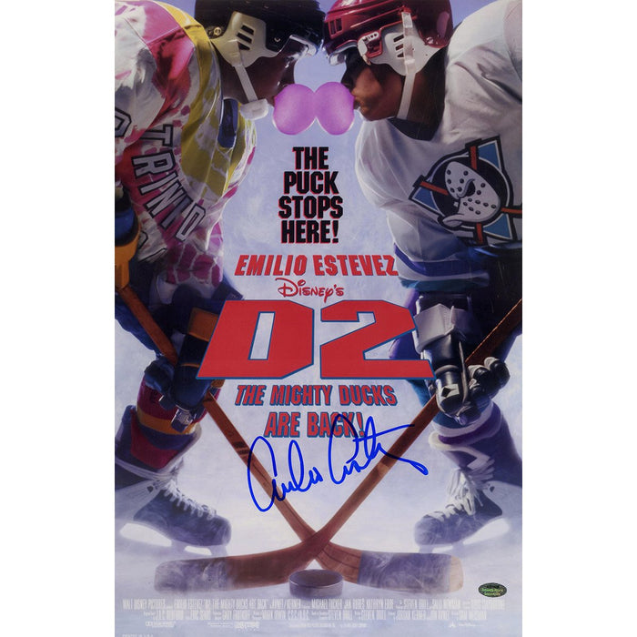 Emilio Estevez Signed 11x17 D2: Mighty Ducks Poster (SchwartzSports Auth)