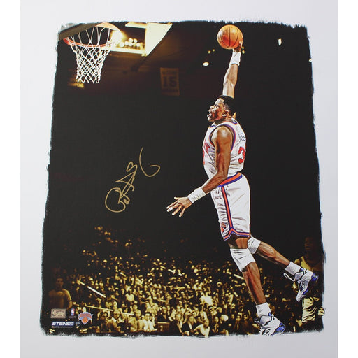 Patrick Ewing Signed Dunk 22x26 Canvas