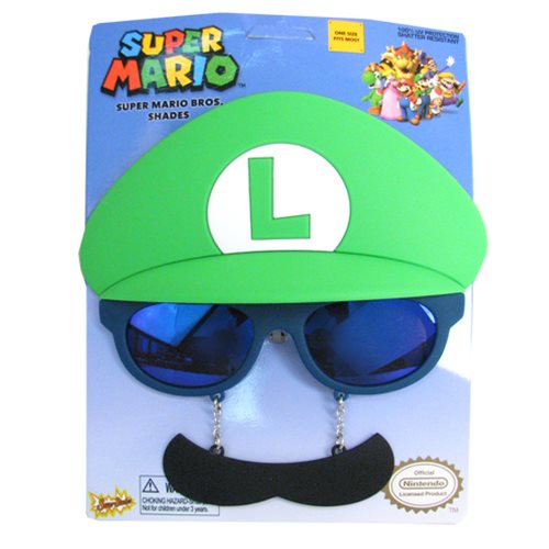 Super Mario Bros. Luigi Mustache Sun-Staches                