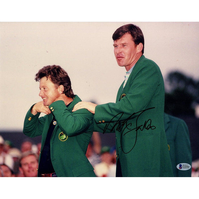 Nick Faldo Signed Horizontal Green Jacket 11x14 Photo Beckett