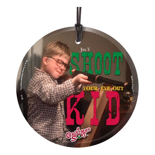 A Christmas Story Shoot Your Eye Out Hanging Glass Ornament 