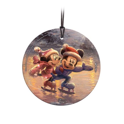 Mickey and Minnie Sweetheart Holiday Thomas Kinkade Ornament