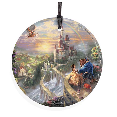 Beauty and the Beast Falling in Love Hanging Glass Print    