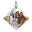 Wizard of Oz Foursome StarFire Prints Hanging Glass Ornament